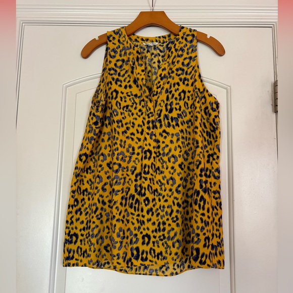 Emma & Olivia Tops - EMMA & OLIVIA Leopard Print Sleeveless Top - Yellow and Black. Medium